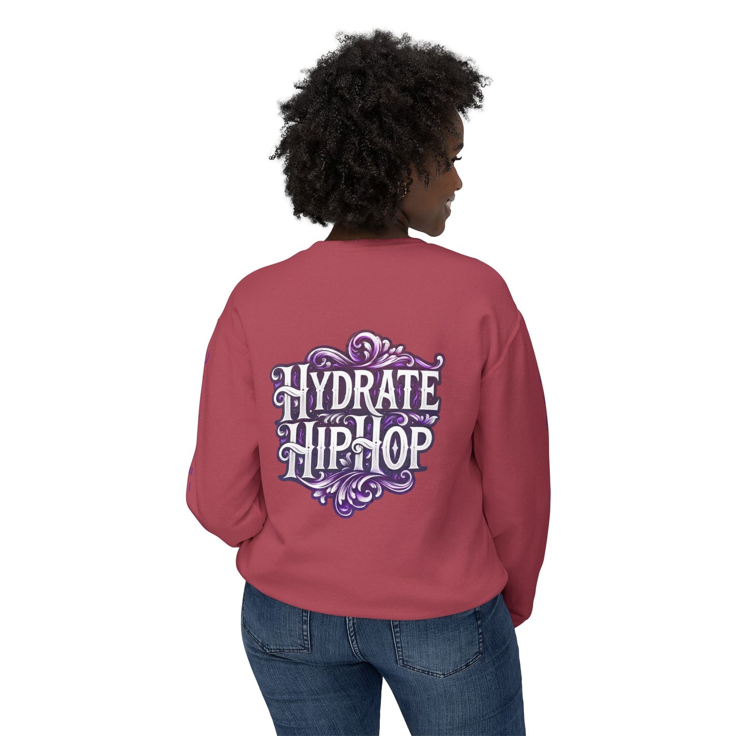 Hydrate Hip Hop Crewneck Sweatshirt — Retro Script Logo Pullover