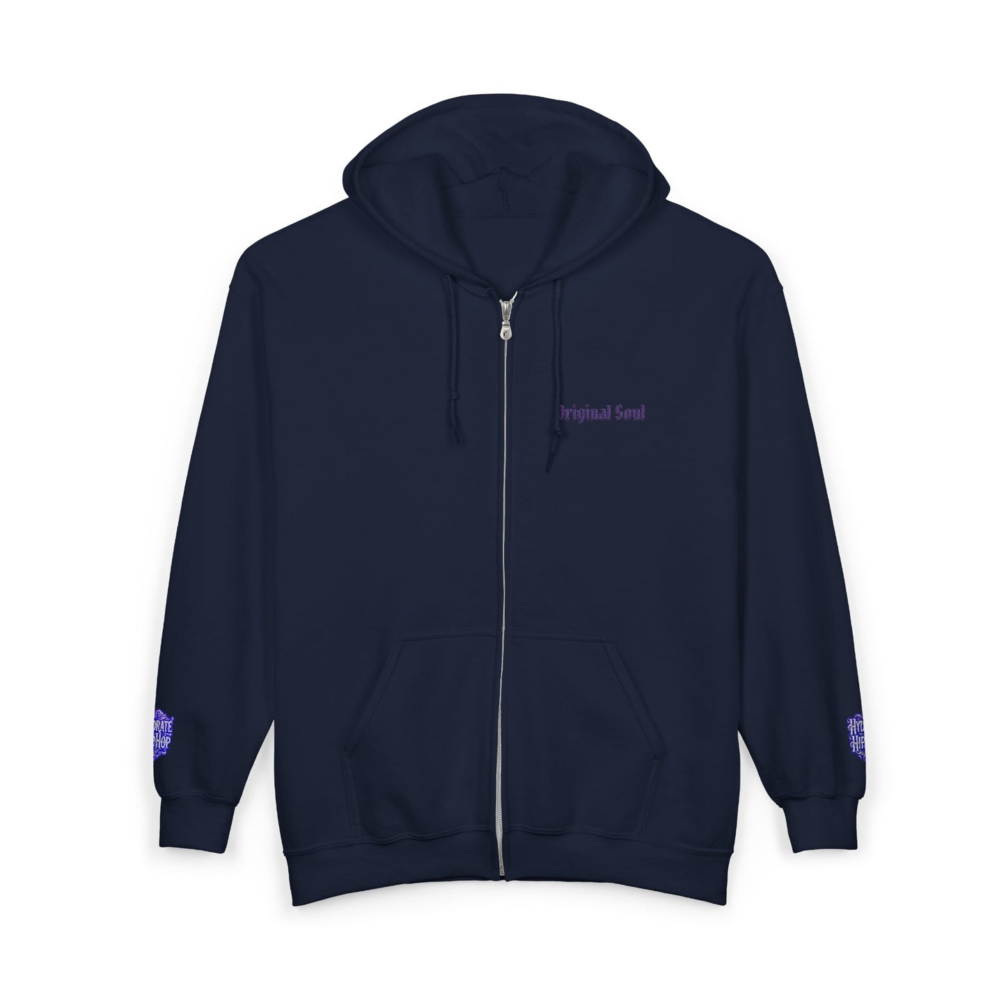 Original Soul Zip Hoodie — Minimal Embroidered Full-Zip Sweatshirt