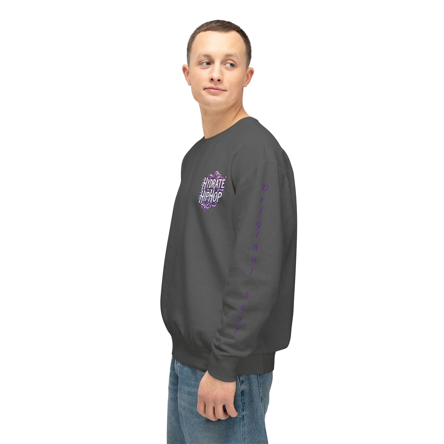 Hydrate Hip Hop Crewneck Sweatshirt — Retro Script Logo Pullover