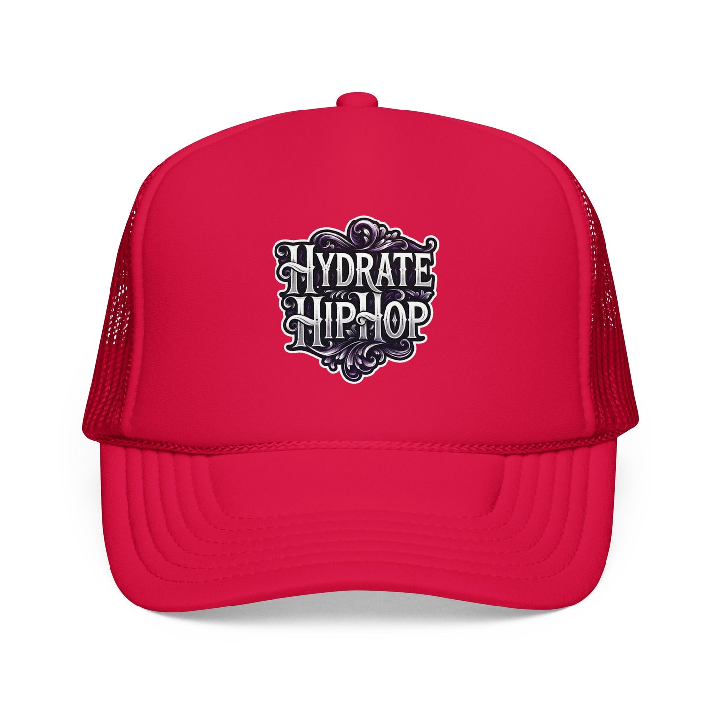 Hydrate Hip Hop Trucker Hat - Retro Script Foam Mesh Cap