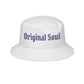 Original Soul Embroidered Bucket Hat — Vintage Script, Streetwear Sun Hat