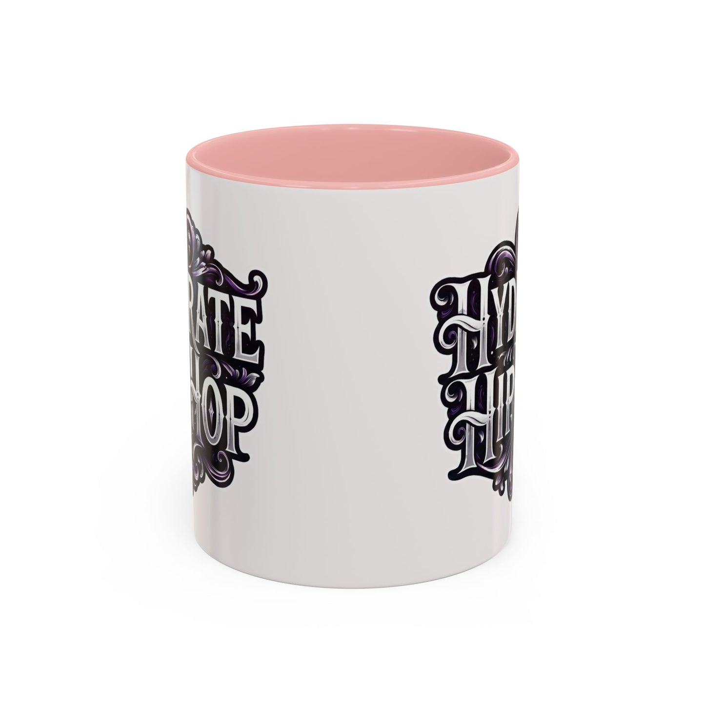 Hydrate Hip Hop Accent Coffee Mug – Retro Script Beverage Cup (11/15oz)