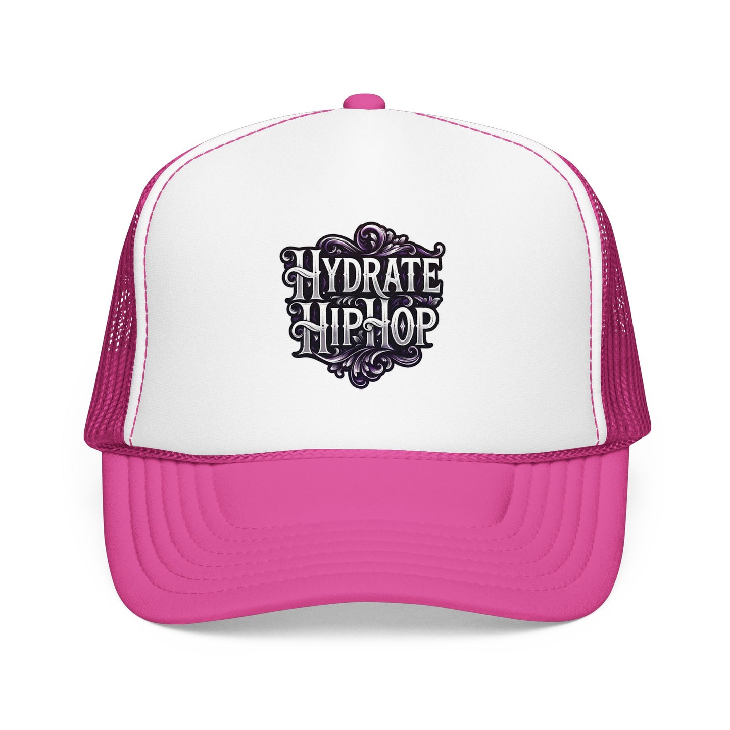 Hydrate Hip Hop Trucker Hat - Retro Script Foam Mesh Cap