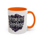 Hydrate Hip Hop Accent Coffee Mug – Retro Script Beverage Cup (11/15oz)