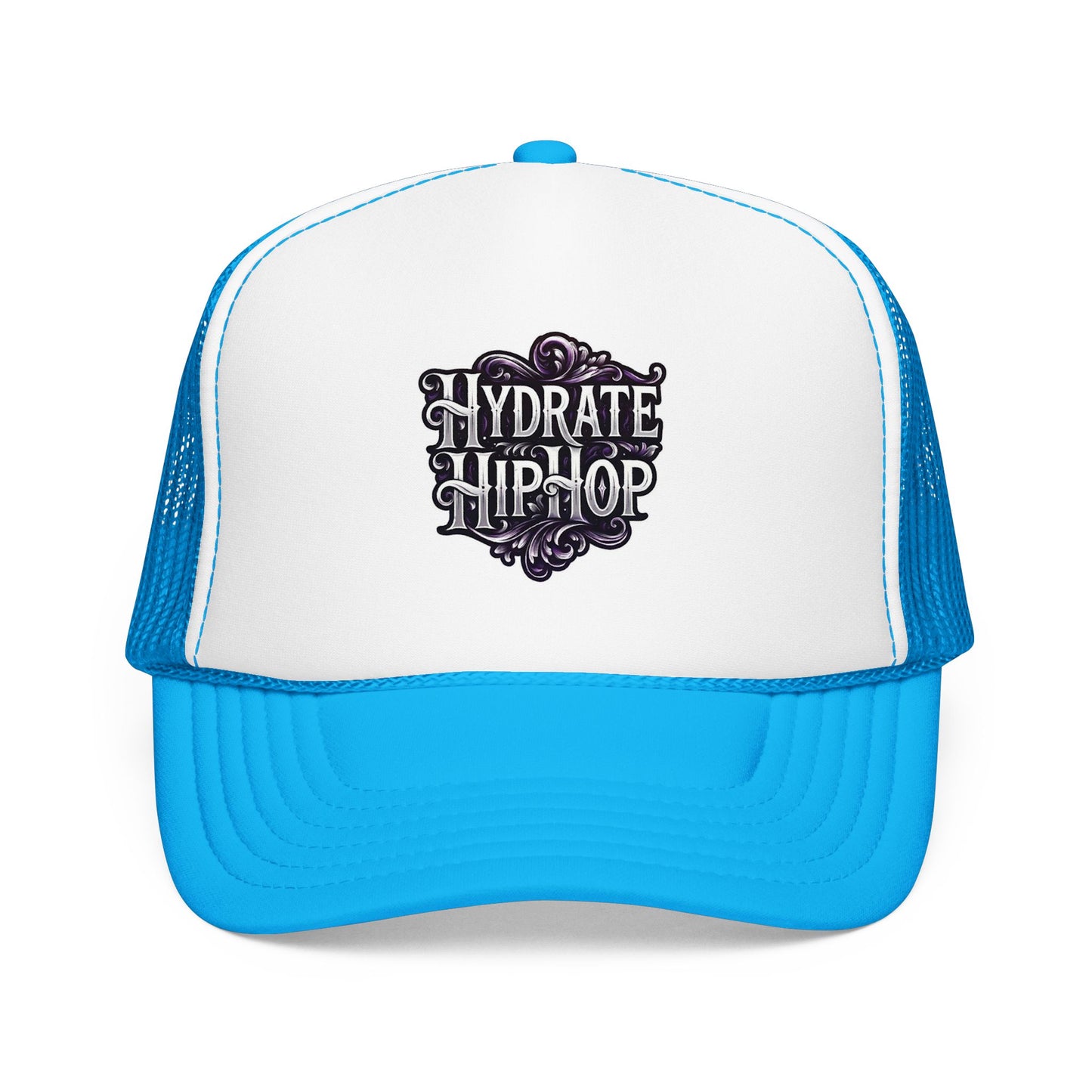 Hydrate Hip Hop Trucker Hat - Retro Script Foam Mesh Cap