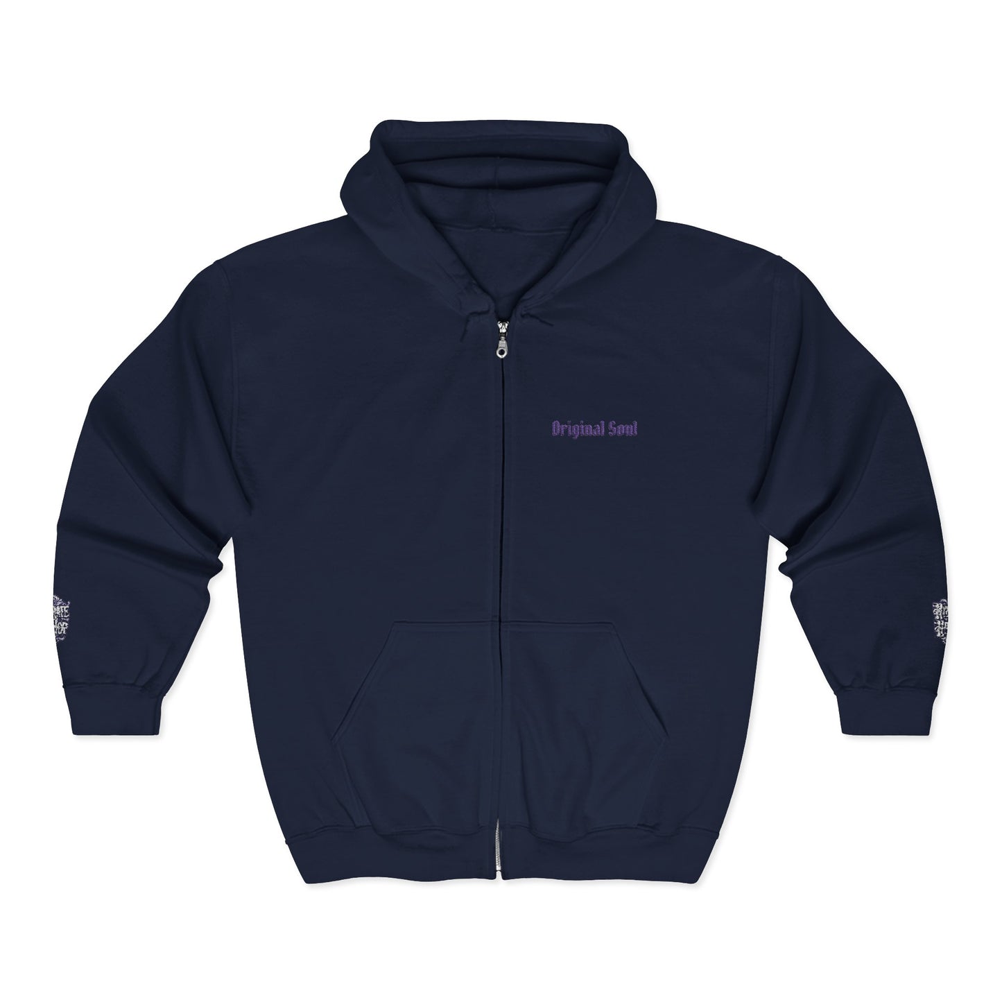 Original Soul Zip Hoodie — Minimal Embroidered Full-Zip Sweatshirt