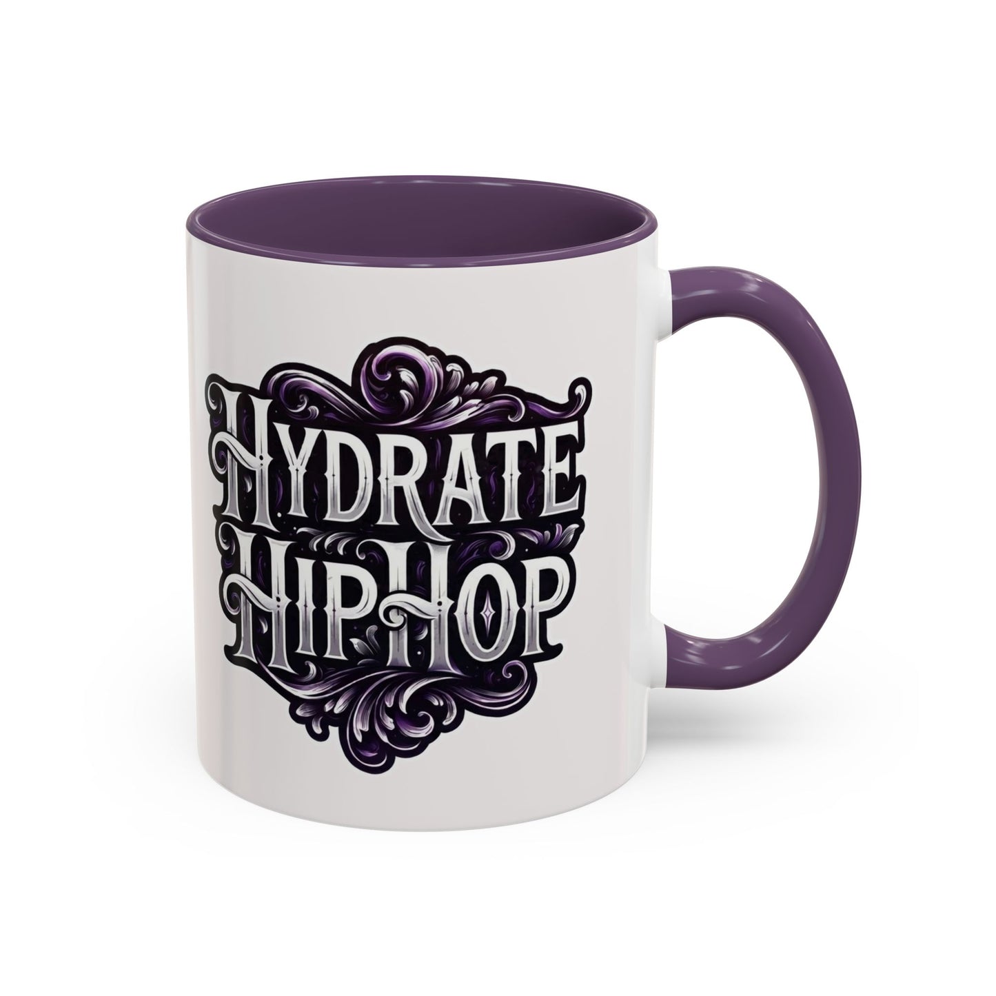 Hydrate Hip Hop Accent Coffee Mug – Retro Script Beverage Cup (11/15oz)