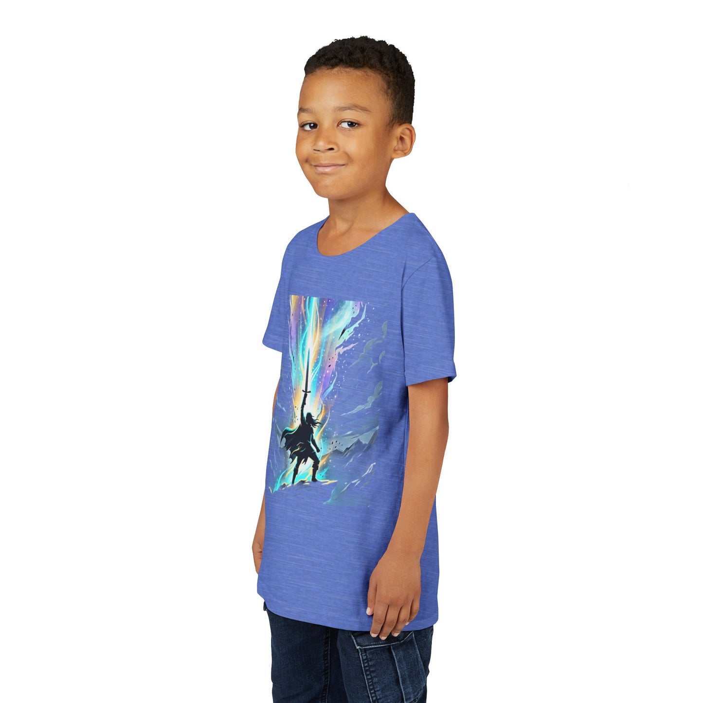 Youth Tee — Guardian of Light Fantasy Sword Graphic