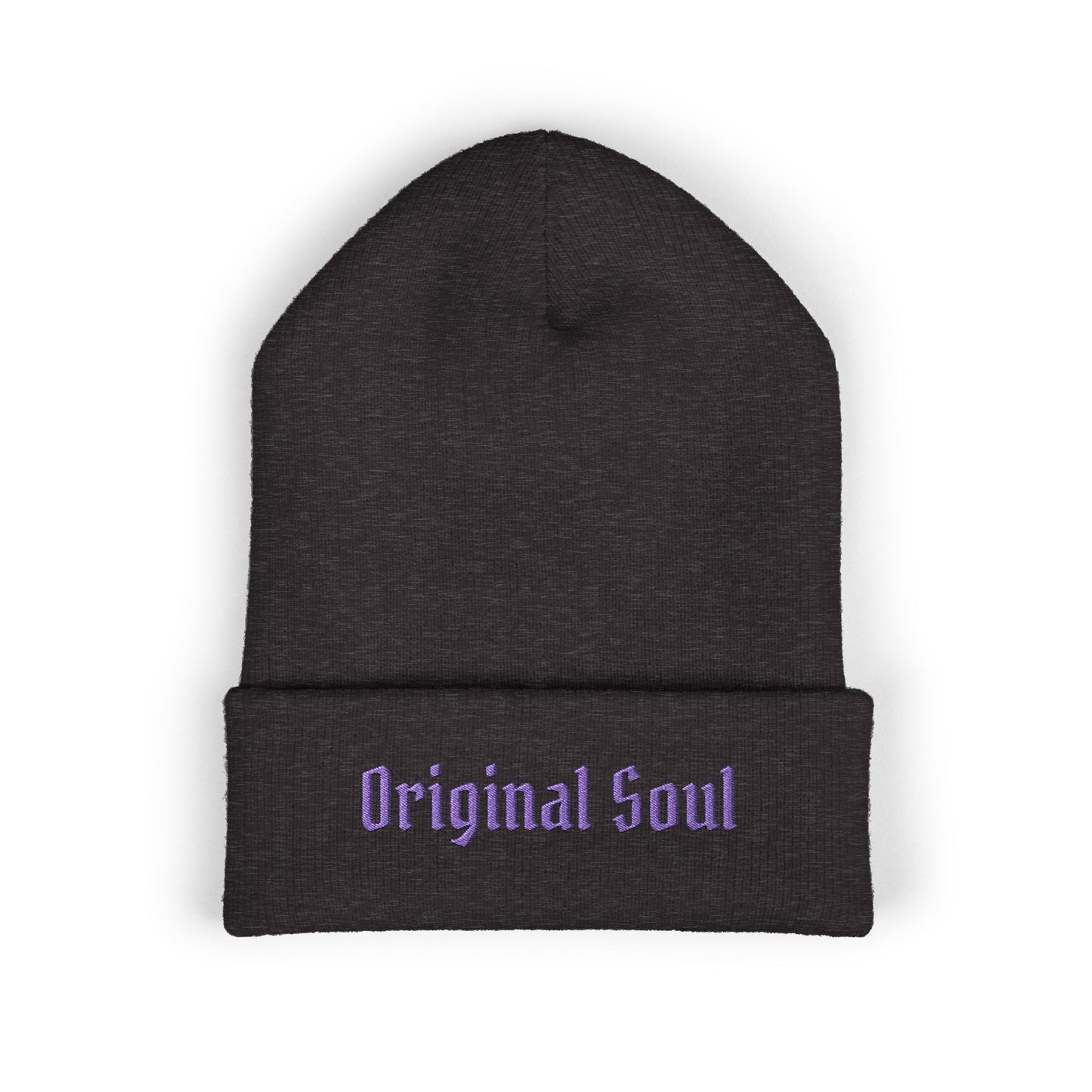 Original Soul Embroidered Beanie — Classic Cuffed Knit Hat