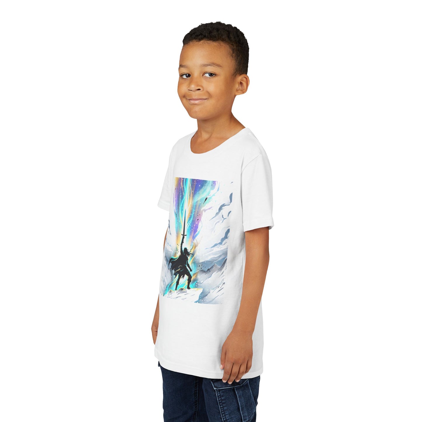 Youth Tee — Guardian of Light Fantasy Sword Graphic
