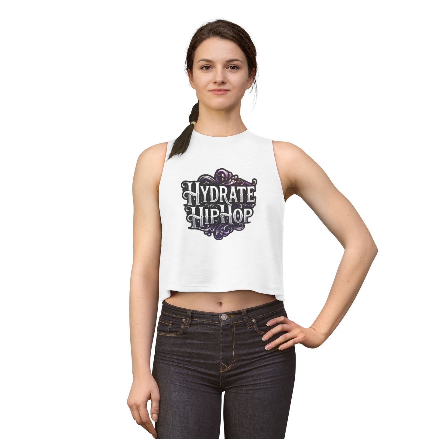 Hydrate Hip Hop Women's Crop Top – Retro Typography Fitness Tank