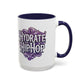Hydrate Hip Hop Accent Coffee Mug — Purple Typography Tea & Coffee Cup (11/15oz)