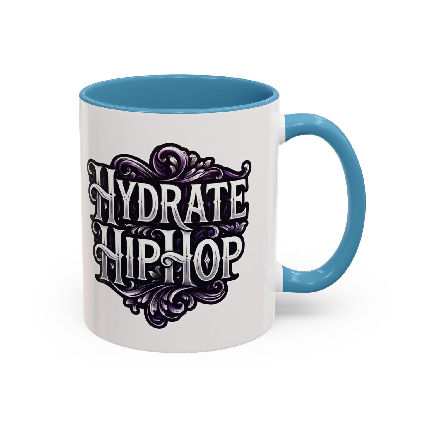 Hydrate Hip Hop Accent Coffee Mug – Retro Script Beverage Cup (11/15oz)