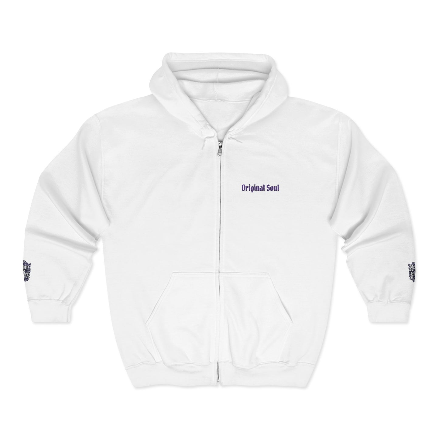 Original Soul Zip Hoodie — Minimal Embroidered Full-Zip Sweatshirt