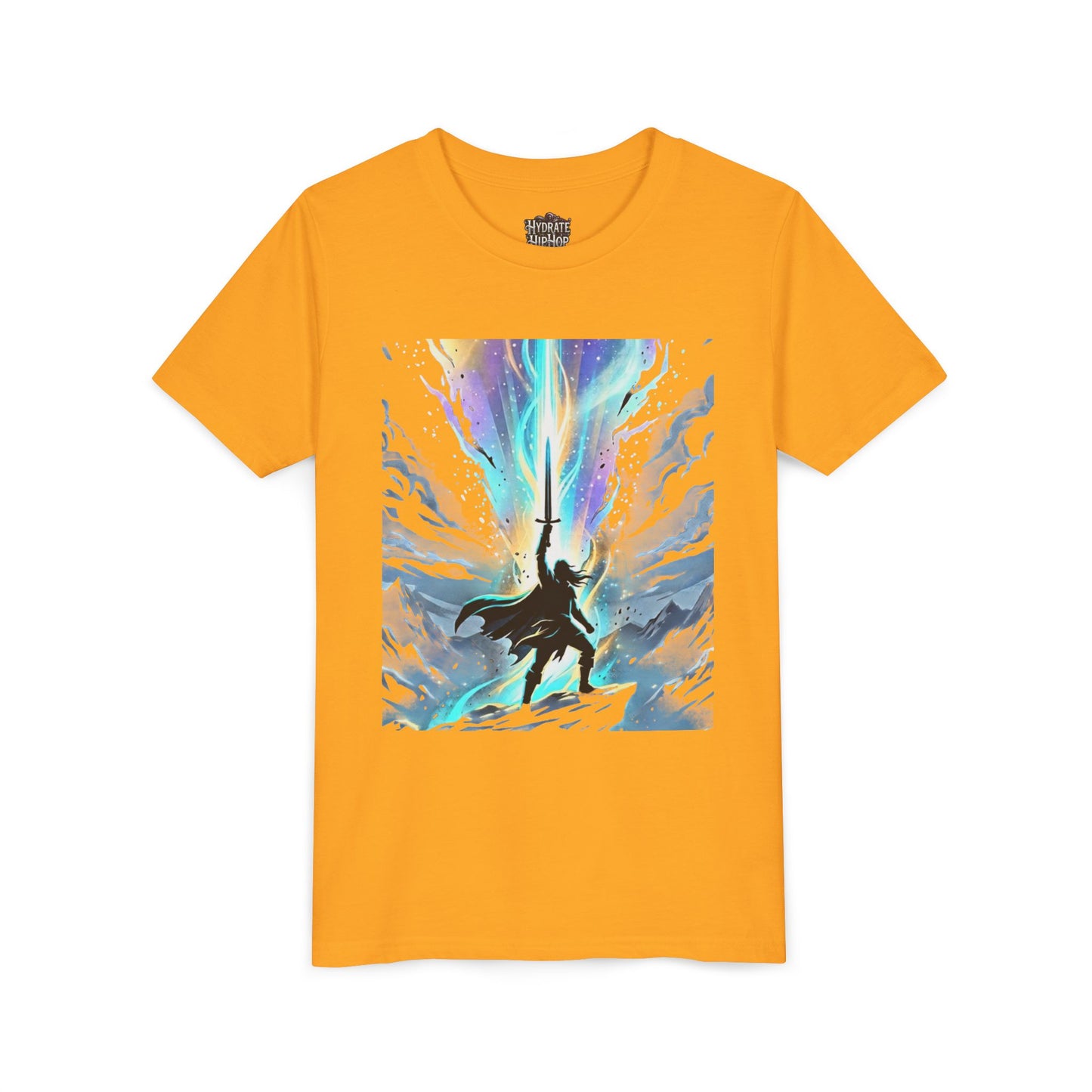 Youth Tee — Guardian of Light Fantasy Sword Graphic