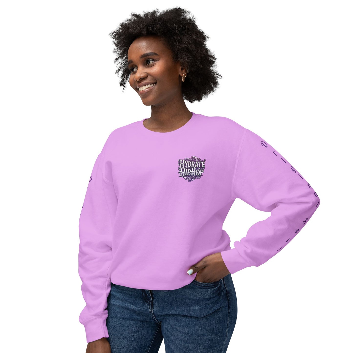 Hydrate Hip Hop Crewneck Sweatshirt — Retro Script Logo Pullover