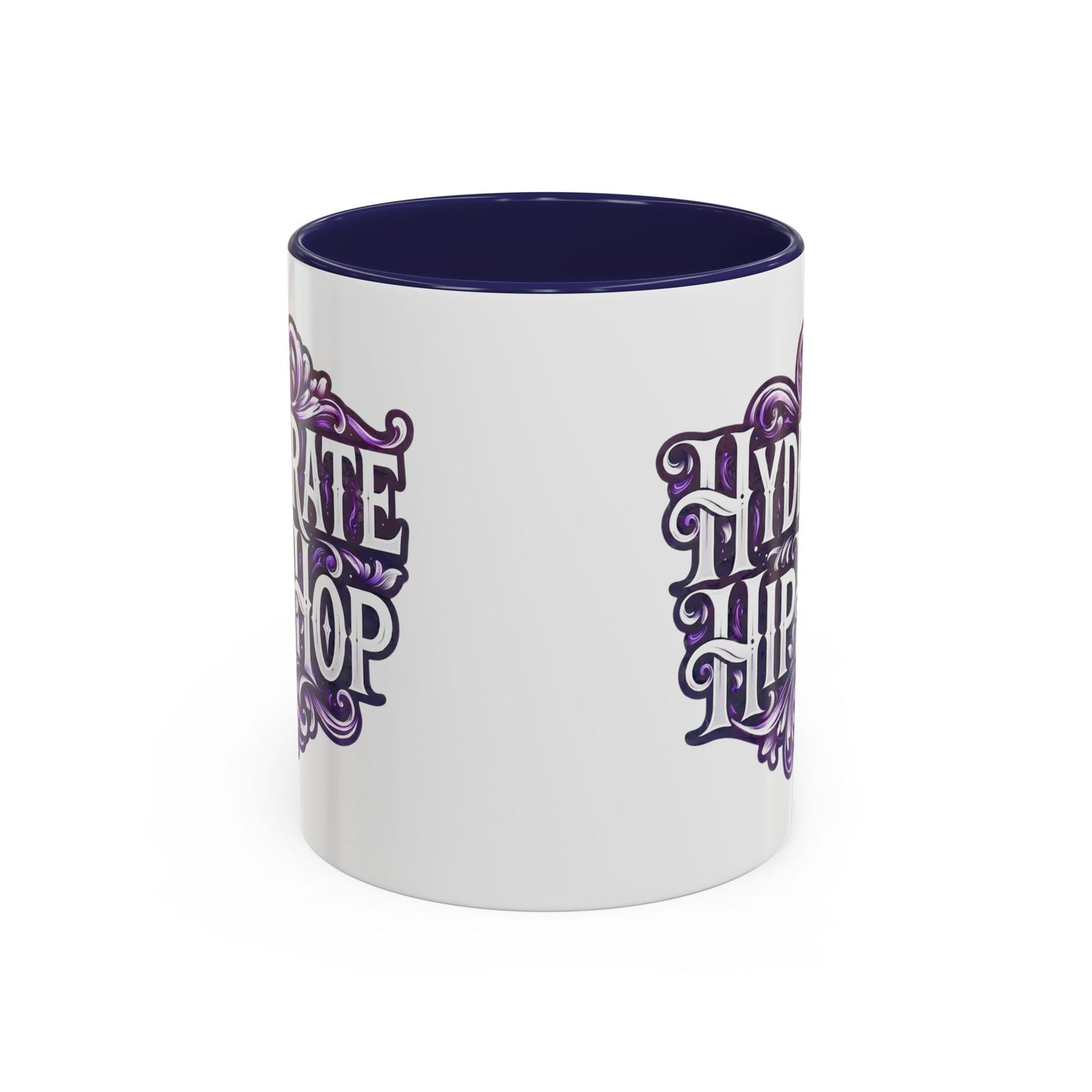 Hydrate Hip Hop Accent Coffee Mug — Purple Typography Tea & Coffee Cup (11/15oz)