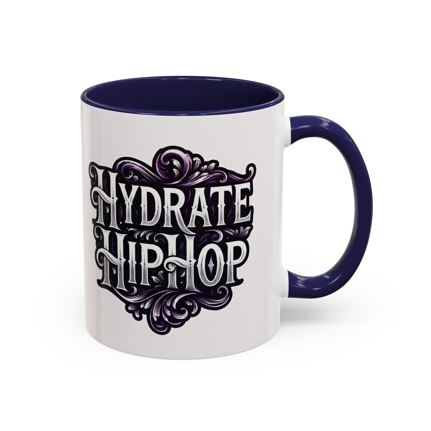 Hydrate Hip Hop Accent Coffee Mug – Retro Script Beverage Cup (11/15oz)