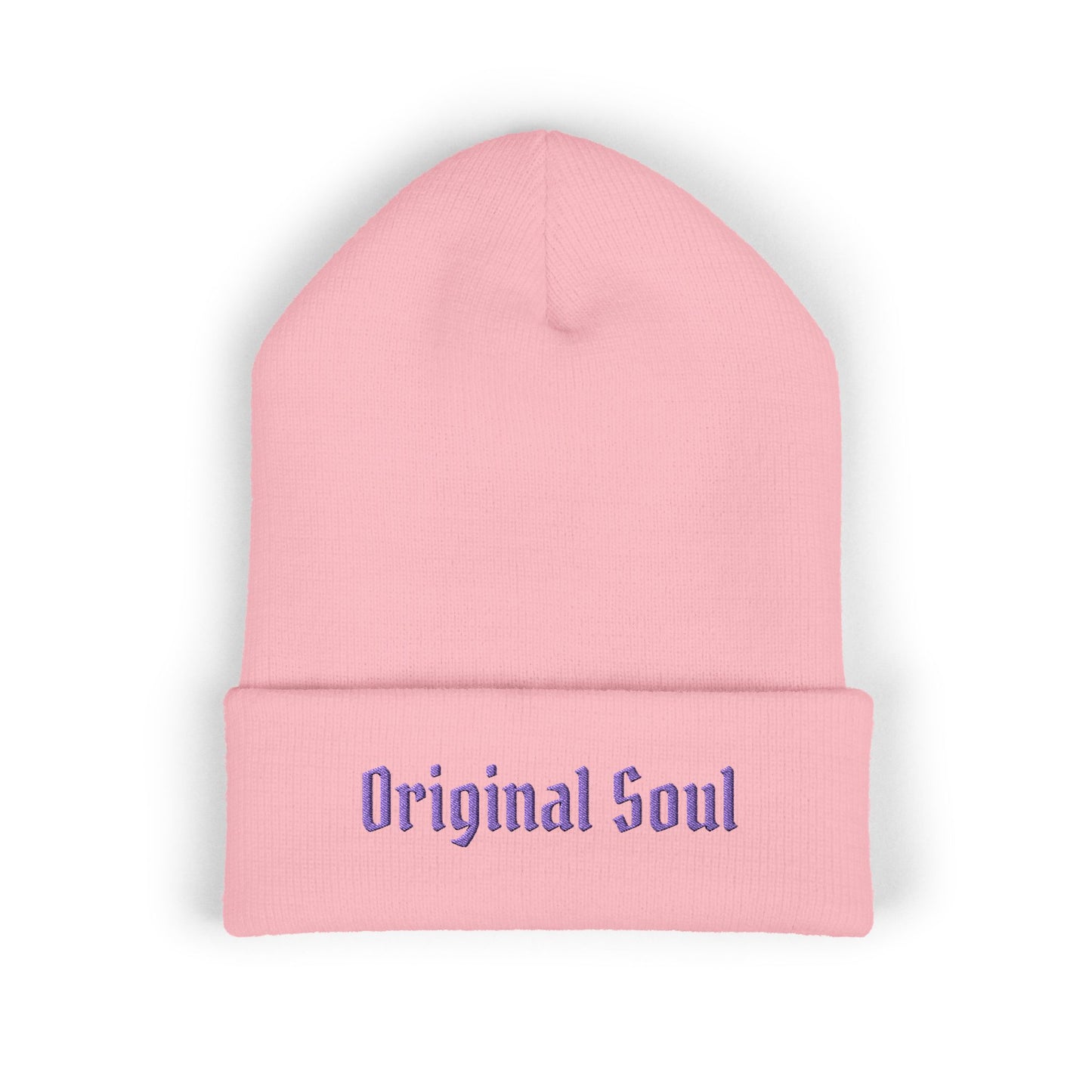Original Soul Embroidered Beanie — Classic Cuffed Knit Hat