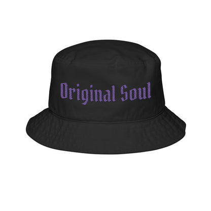 Original Soul Embroidered Bucket Hat — Vintage Script, Streetwear Sun Hat