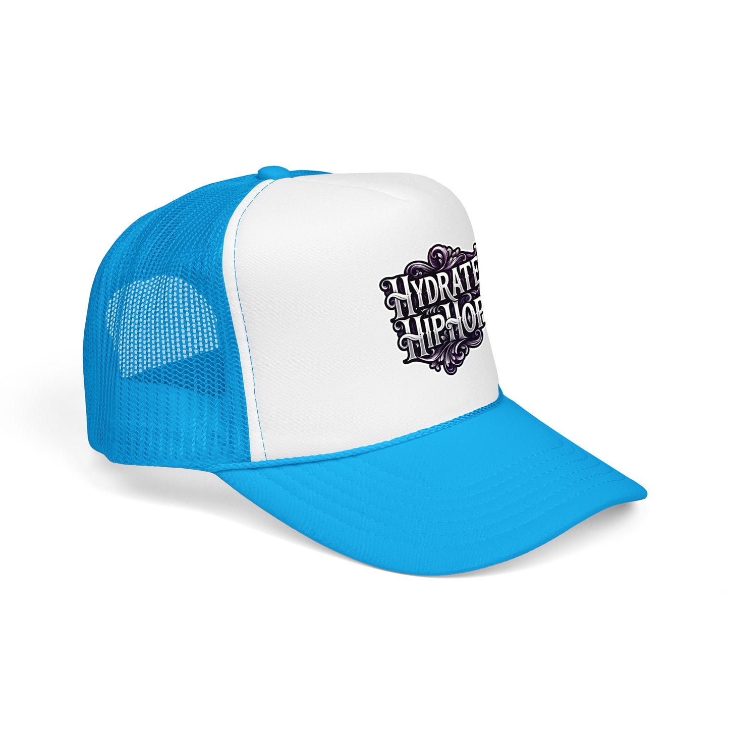 Hydrate Hip Hop Trucker Hat - Retro Script Foam Mesh Cap