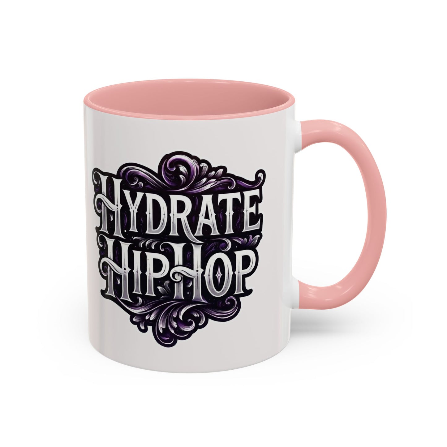 Hydrate Hip Hop Accent Coffee Mug – Retro Script Beverage Cup (11/15oz)