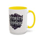 Hydrate Hip Hop Accent Coffee Mug – Retro Script Beverage Cup (11/15oz)
