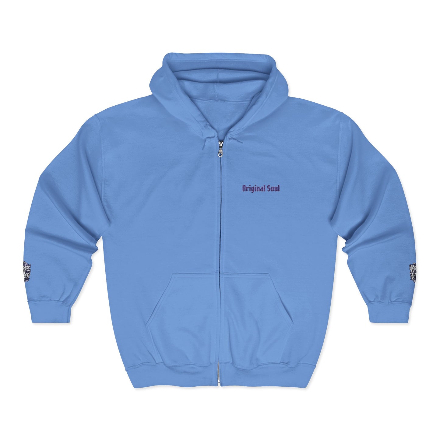 Original Soul Zip Hoodie — Minimal Embroidered Full-Zip Sweatshirt
