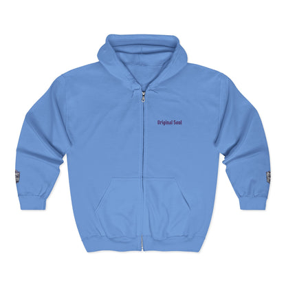 Original Soul Zip Hoodie — Minimal Embroidered Full-Zip Sweatshirt