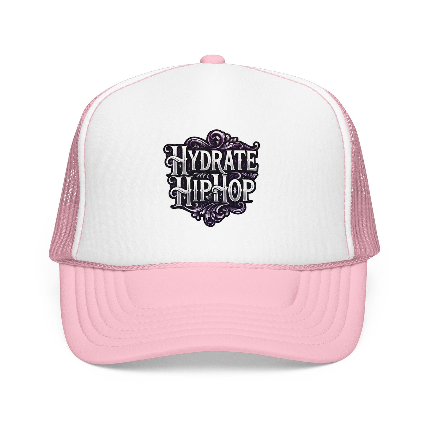 Hydrate Hip Hop Trucker Hat - Retro Script Foam Mesh Cap