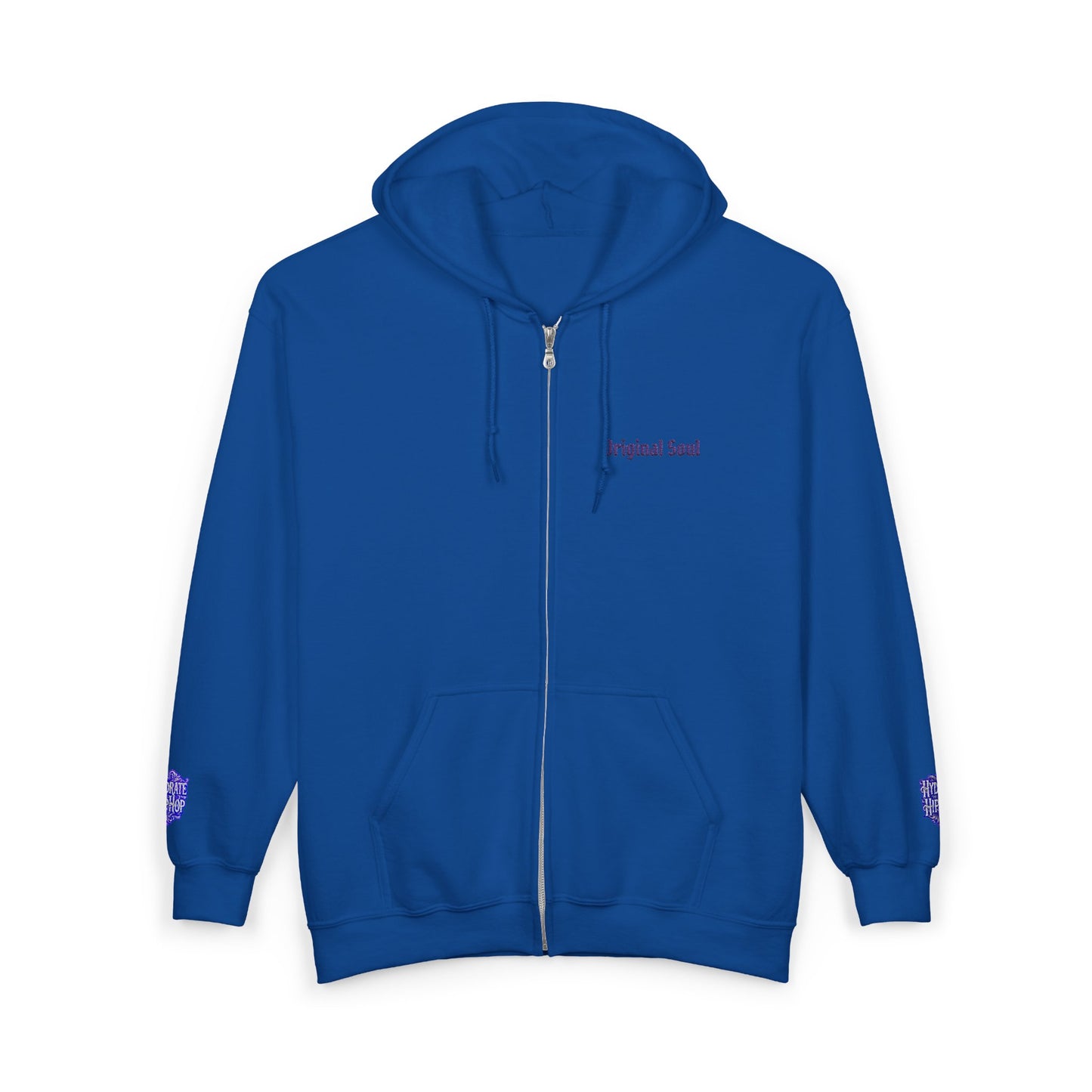Original Soul Zip Hoodie — Minimal Embroidered Full-Zip Sweatshirt
