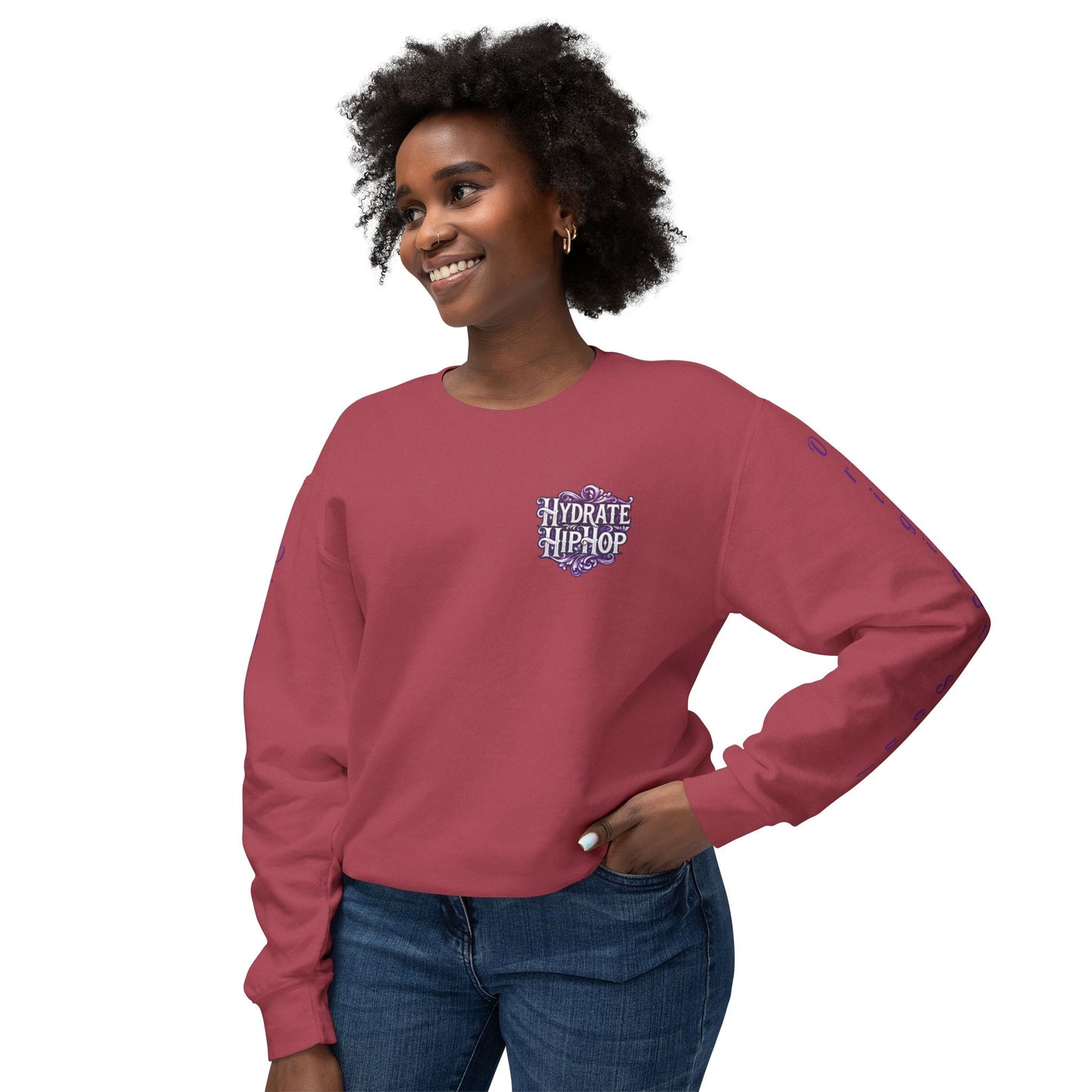 Hydrate Hip Hop Crewneck Sweatshirt — Retro Script Logo Pullover