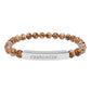 Custom Engraved Natural Stone Bar Bracelet — Personalized Stretch Beaded Bracelet