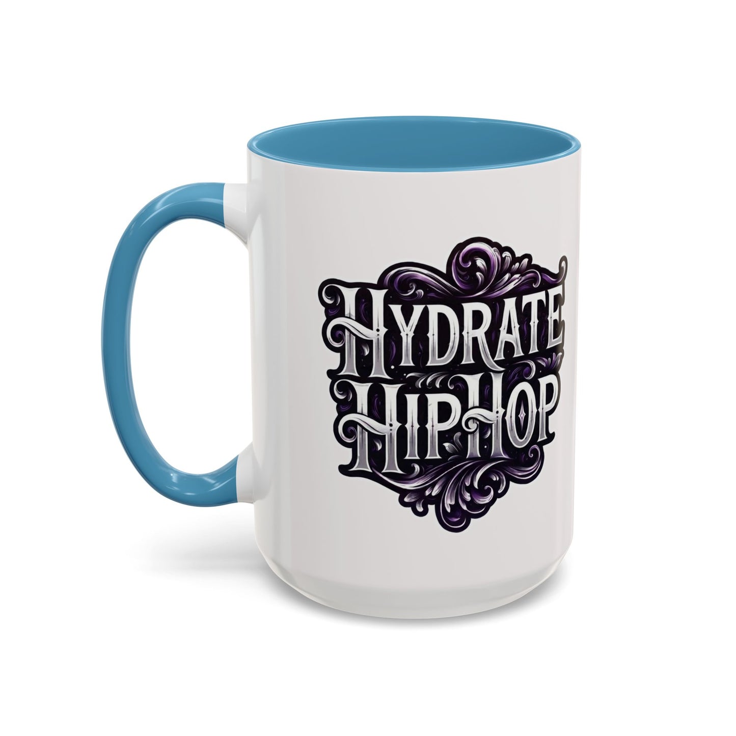 Hydrate Hip Hop Accent Coffee Mug – Retro Script Beverage Cup (11/15oz)