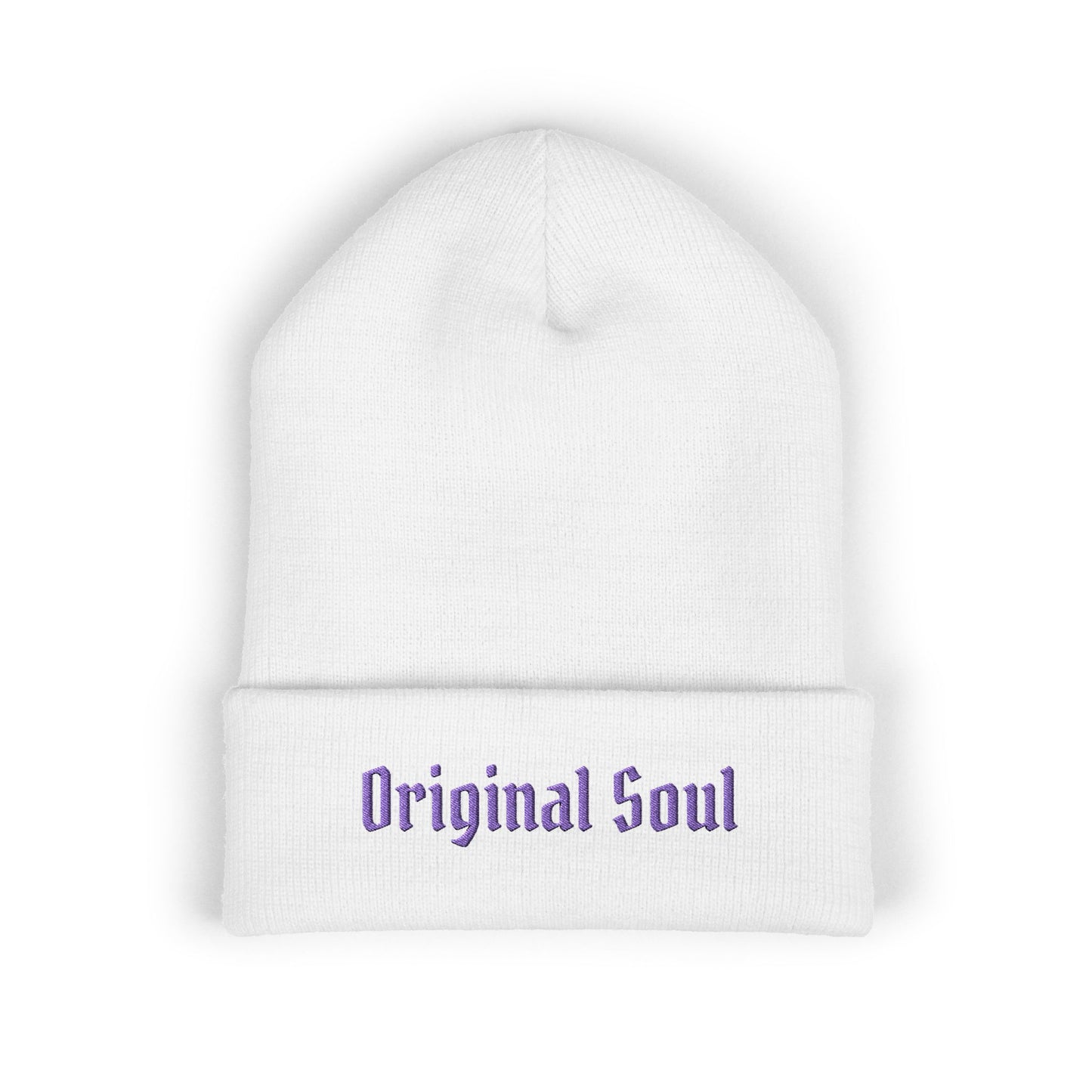 Original Soul Embroidered Beanie — Classic Cuffed Knit Hat