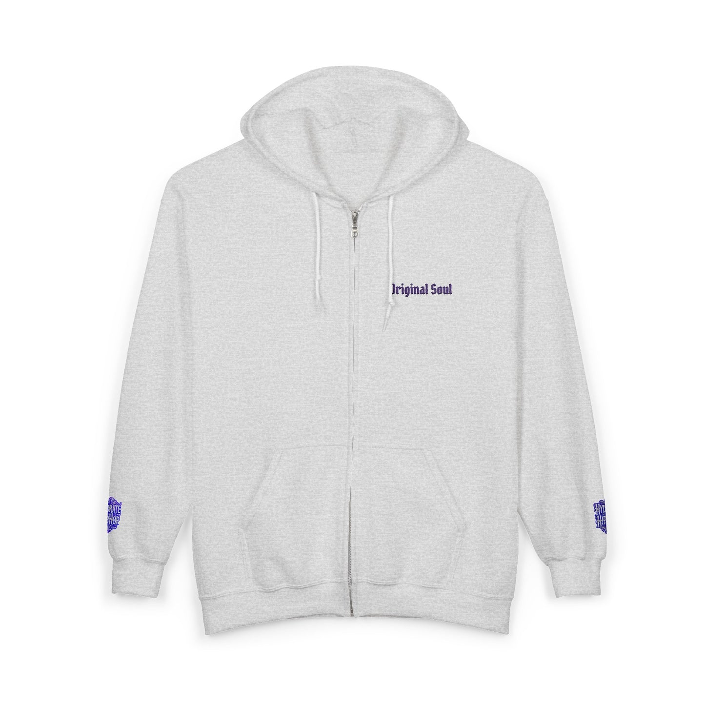 Original Soul Zip Hoodie — Minimal Embroidered Full-Zip Sweatshirt