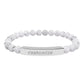 Custom Engraved Natural Stone Bar Bracelet — Personalized Stretch Beaded Bracelet