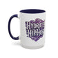 Hydrate Hip Hop Accent Coffee Mug — Purple Typography Tea & Coffee Cup (11/15oz)