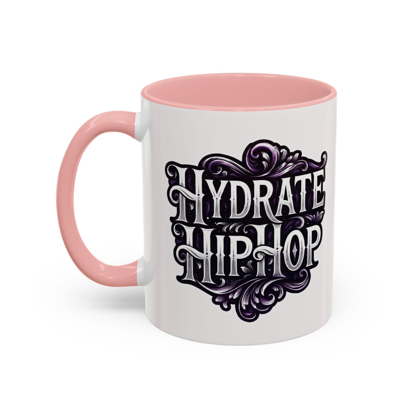 Hydrate Hip Hop Accent Coffee Mug – Retro Script Beverage Cup (11/15oz)