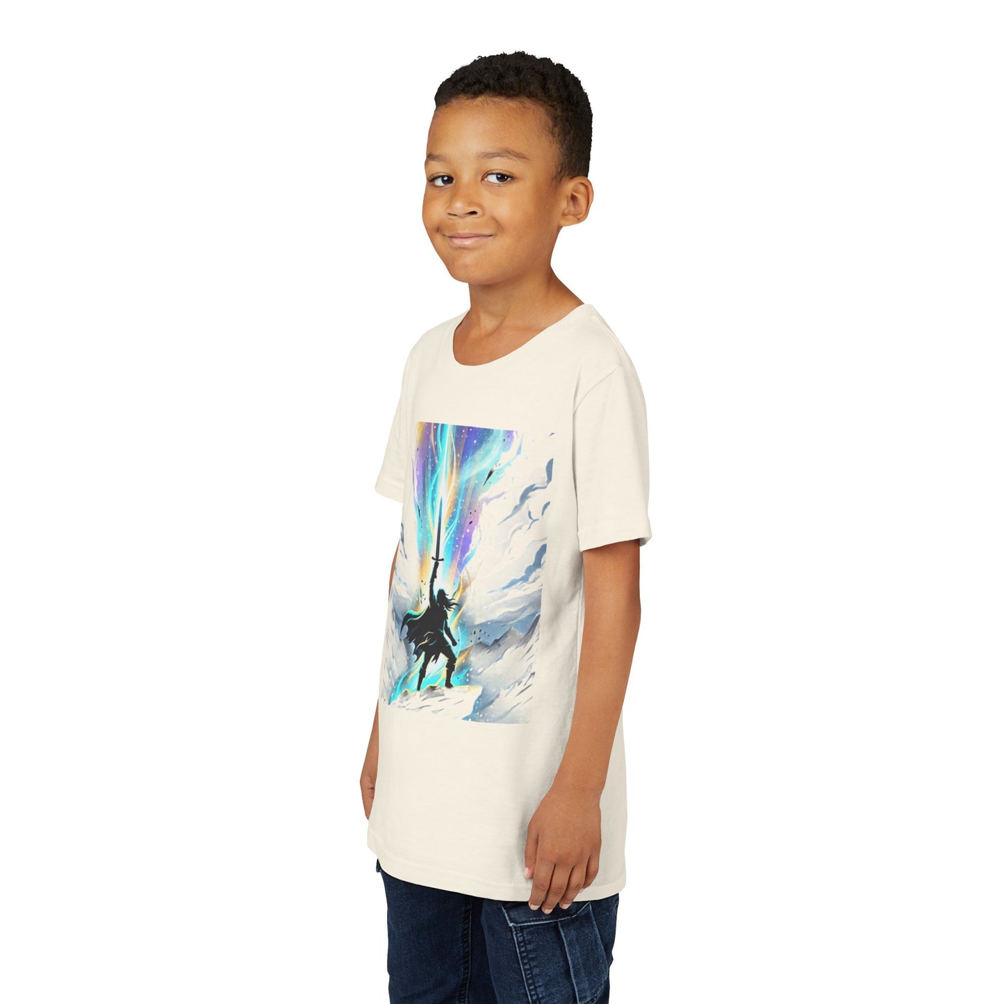 Youth Tee — Guardian of Light Fantasy Sword Graphic