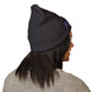 P.S.Y.C. Embroidered Cuffed Beanie — Purple Lettering Winter Hat