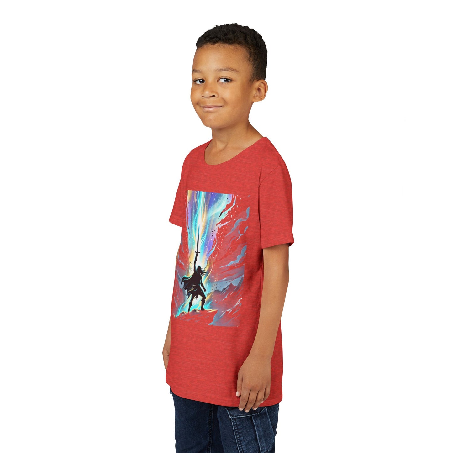 Youth Tee — Guardian of Light Fantasy Sword Graphic
