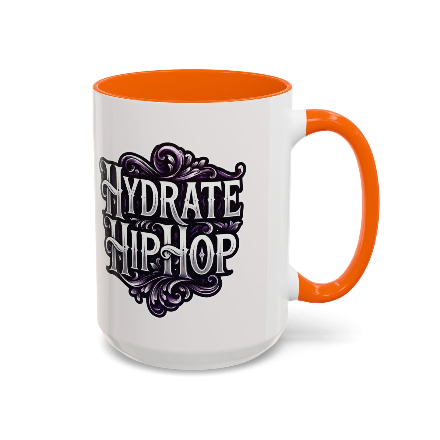 Hydrate Hip Hop Accent Coffee Mug – Retro Script Beverage Cup (11/15oz)