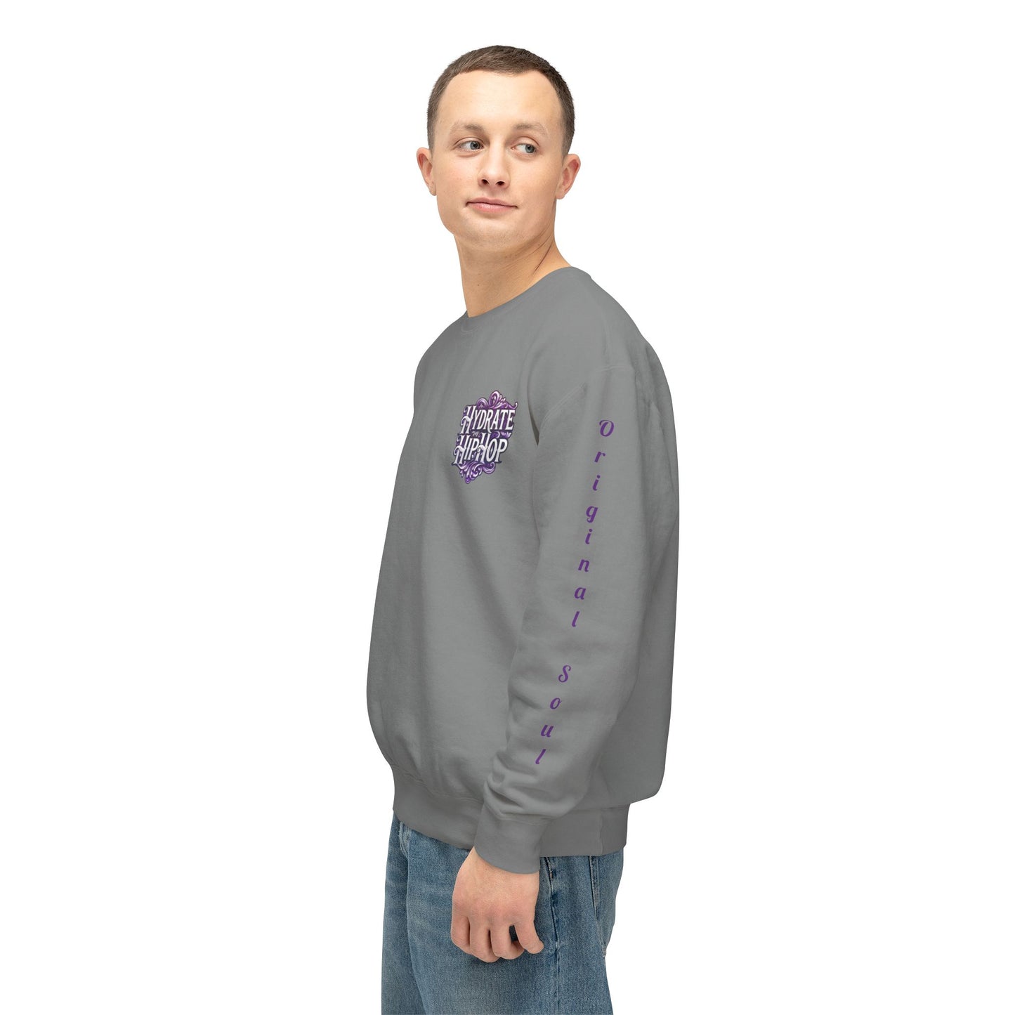 Hydrate Hip Hop Crewneck Sweatshirt — Retro Script Logo Pullover