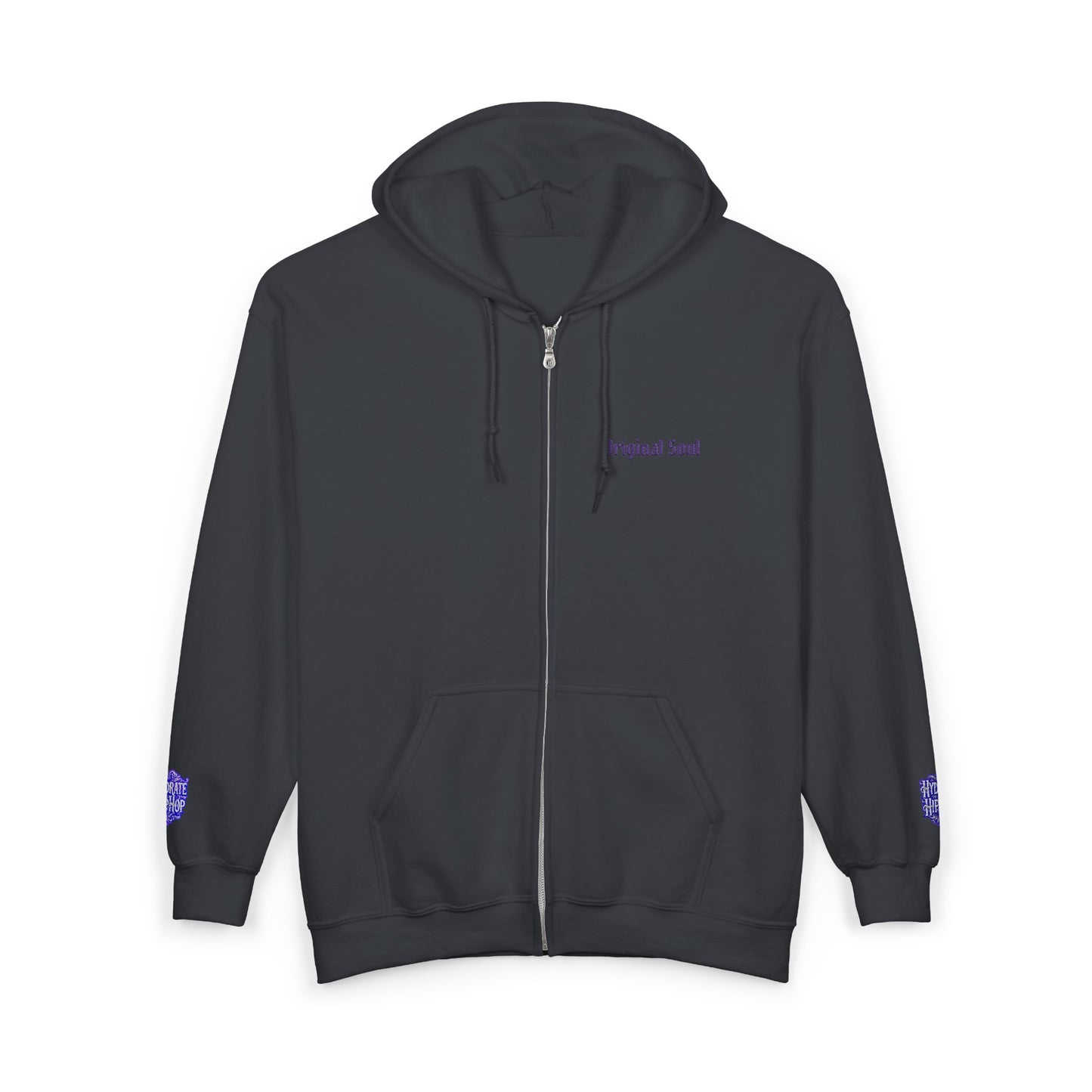 Original Soul Zip Hoodie — Minimal Embroidered Full-Zip Sweatshirt