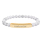 Custom Engraved Natural Stone Bar Bracelet — Personalized Stretch Beaded Bracelet