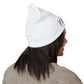 P.S.Y.C. Embroidered Cuffed Beanie — Purple Lettering Winter Hat