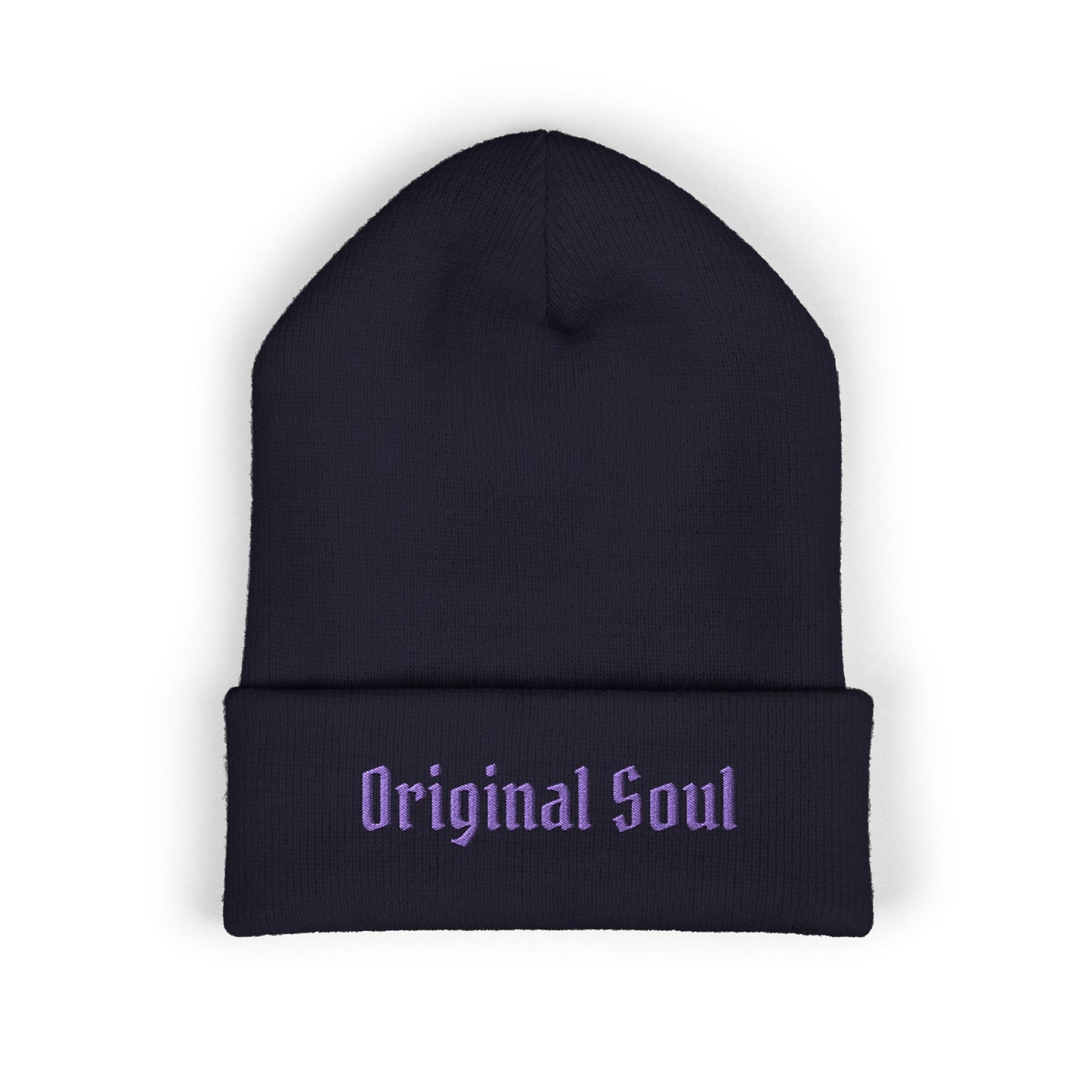 Original Soul Embroidered Beanie — Classic Cuffed Knit Hat