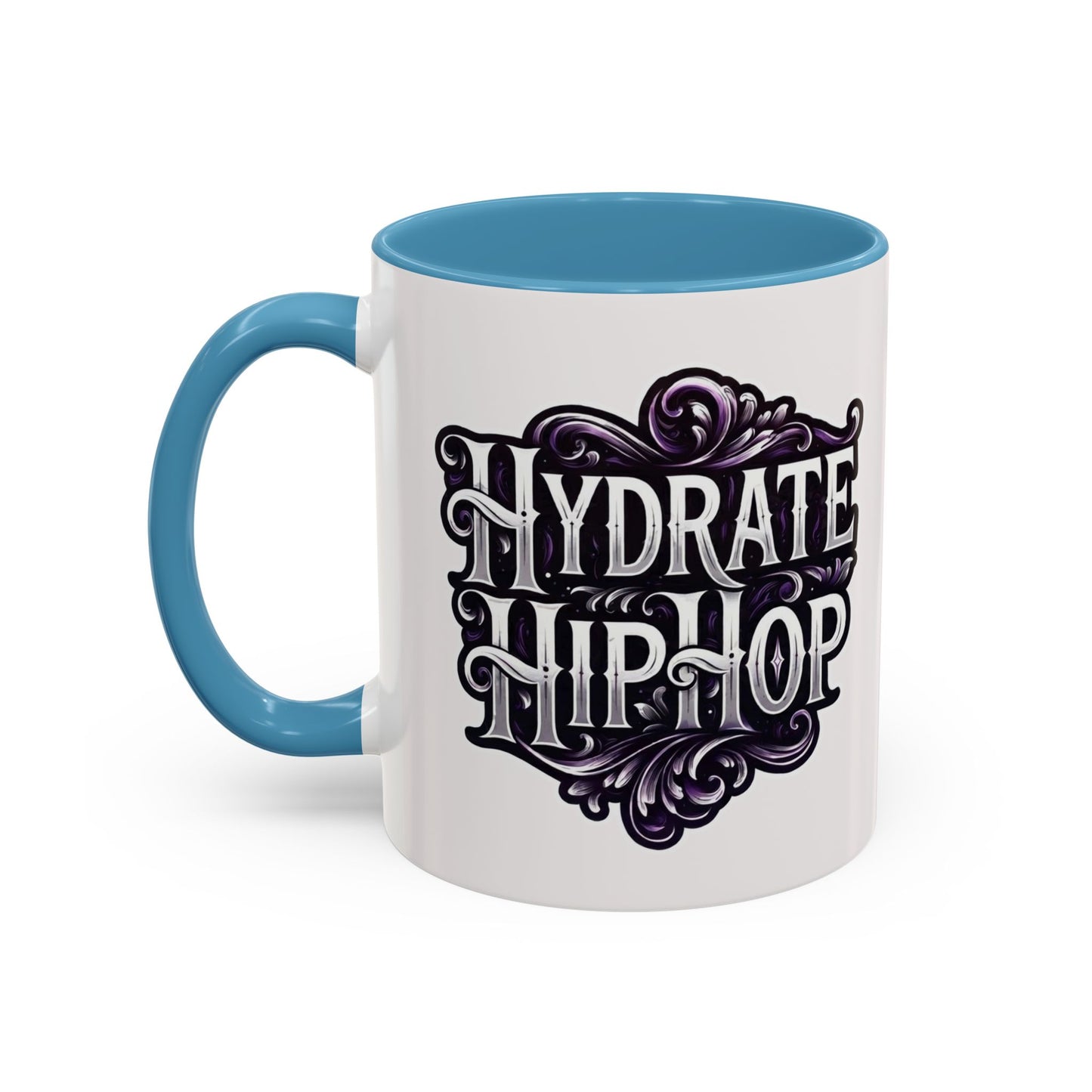 Hydrate Hip Hop Accent Coffee Mug – Retro Script Beverage Cup (11/15oz)