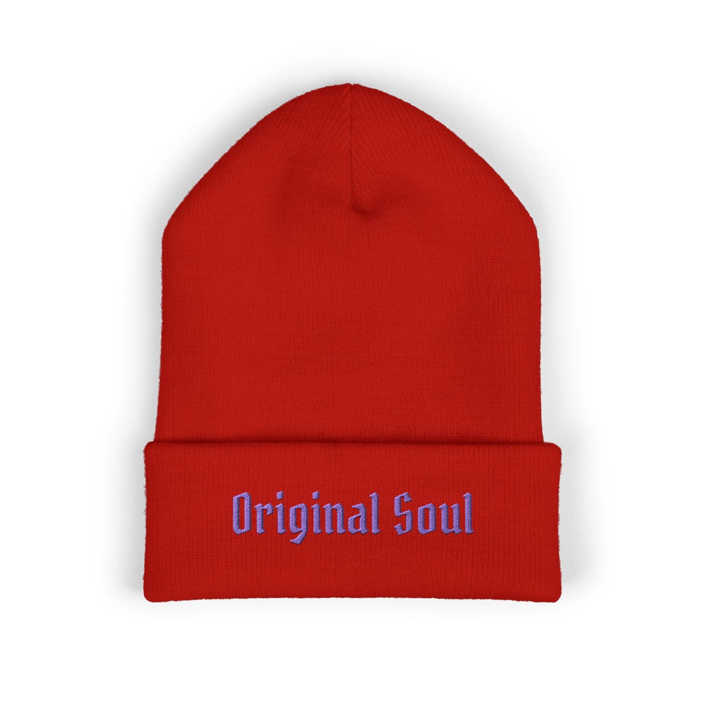 Original Soul Embroidered Beanie — Classic Cuffed Knit Hat